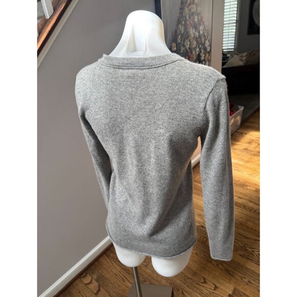 J Crew Di Lusso 100% Cashmere V Neck Sweater Grey Size XS - Picture 2 of 2